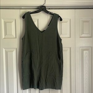 Double Zero Acid Wash Green Linen Romper